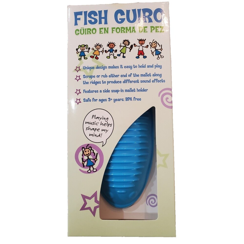 Hohner Kids 8” Fish Guiro w/Mallet Musical Instrument Safe for ages 3+ years NIB